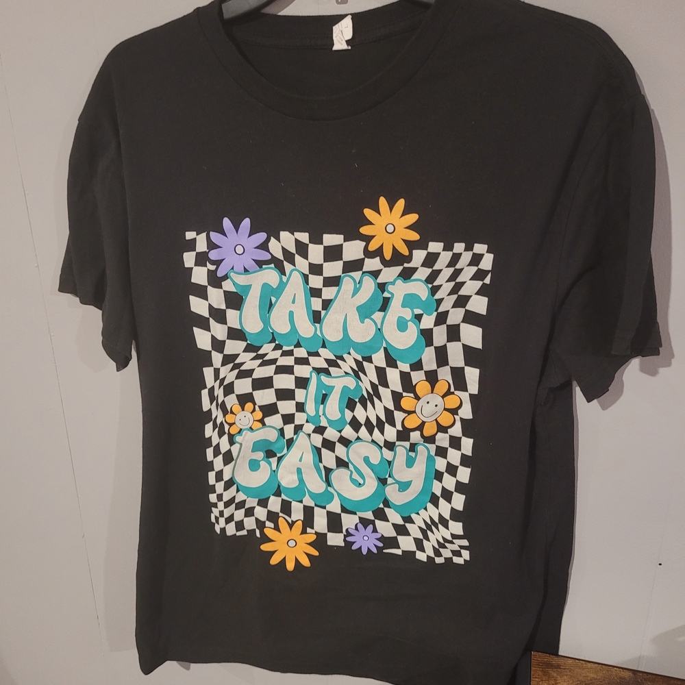 Take It Easy Black Graphic Tee